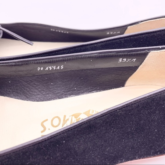 Salvatore Ferragamo Creations Ballet Flat CHERIE black SUEDE BALLET FLAT size 39 - Picture 6 of 13